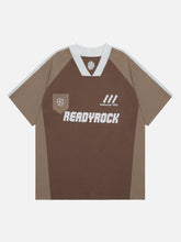 T-shirt à col polo patchwork vintage