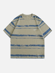 T-shirt en coton à rayures vintage