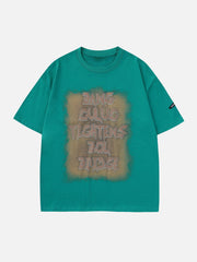 T-shirt vintage en daim avec lettres