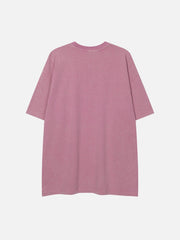 T-shirt imprimé lettres délavées vintage