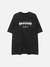 T-shirt imprimé lettres délavées vintage