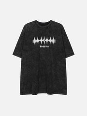 T-shirt imprimé lettres délavées vintage