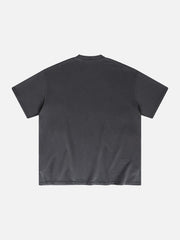 T-shirt vintage délavé avec fourche