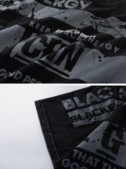 T-shirt vintage délavé à imprimé lettres