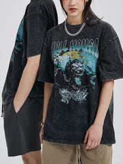 T-shirt imprimé délavé vintage