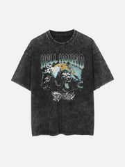 T-shirt imprimé délavé vintage