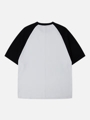 T-shirt contrasté à coutures gaufrées