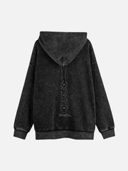 Washed And Aged Hooded Sweatshirt  - 1674