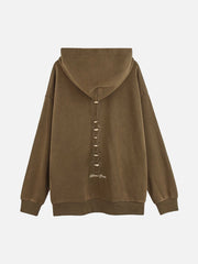 Washed And Aged Hooded Sweatshirt  - 1674