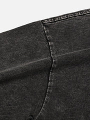 T-shirt rétro délavé et vieilli avec tête de mort dorée foncée