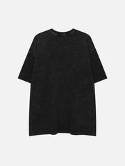 T-shirt brodé avec lettres appliquées délavées