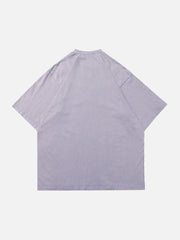 T-shirt brodé appliqué délavé