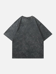 Washed Butterfly Letter Print Tee