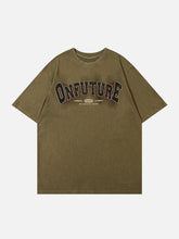 T-shirt imprimé craquelé délavé