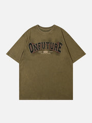 T-shirt imprimé craquelé délavé