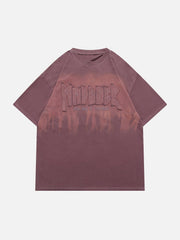 Washed Gradient 3D Embroidery Tee