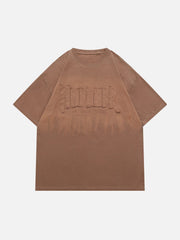 Washed Gradient 3D Embroidery Tee