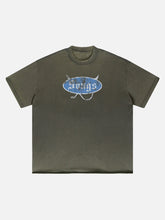 T-shirt à manches courtes imprimé dégradé délavé