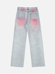 Washed Gradient Straight-leg Jeans