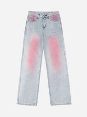 Washed Gradient Straight-leg Jeans