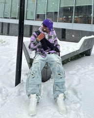 Washed Multi-pocket Work Jeans - 1830