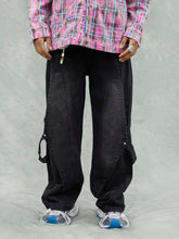 Zerrissene Jeans aus gewaschenem Denim