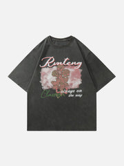 Washed Rose Print Tee