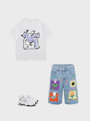 T-shirt imprimé démon de lutte