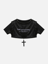 Zip Patchwork Embroidery Tee