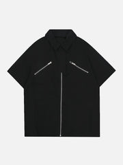 T-shirt patchwork zippé