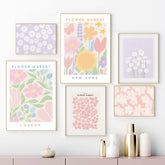 Affiche sur toile Fleurs pastel
