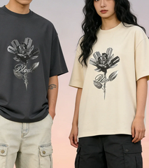 T-shirt à imprimé floral dégradé