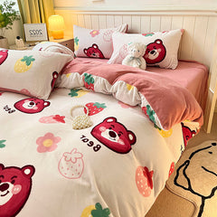 Thickened Winter Double-sided Milk Velvet Bed Sheet And Quilt Cover