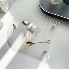 Plateau décoratif en acrylique rainuré