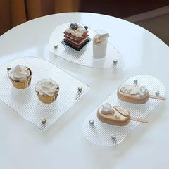 Plateau décoratif en acrylique rainuré