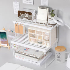 Weißer Desktop-Regal-Organizer
