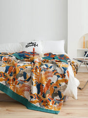 5 Layers Cotton Queen Throw Bed Cover 100% cotton Muslin Woven Sofa Throw Home Decor