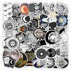 Monochromes Sonne & Mond Stickerpaket