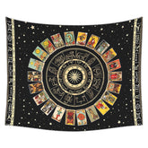 Schwarze Tarotkarten Mandala Wandbehang