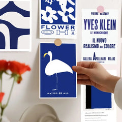 French Blue Prints Wall Collage Postcards