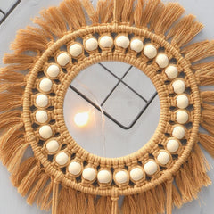 Boho Ästhetik Braun Makramee Spiegel