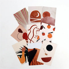 Boho Abstrakte Wandcollage-Karten