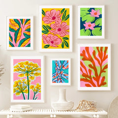 Affiches florales sur toile à l'aquarelle lumineuse