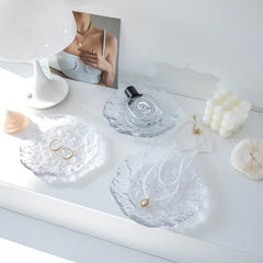 Plateau à bijoux en verre bullé