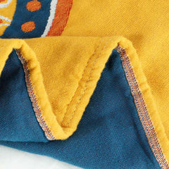 Bohemian Reversible Yellow Flower Summer Quilt