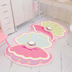 Pink Clamshell Throw Accent Rug