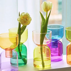 Vase en verre bicolore
