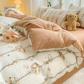 Cottagecore Kaninchen Strukturiertes Bettwäscheset