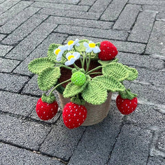 Arbuste à fraises en pot au crochet