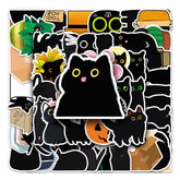 Pack d'autocollants mignons de chat noir